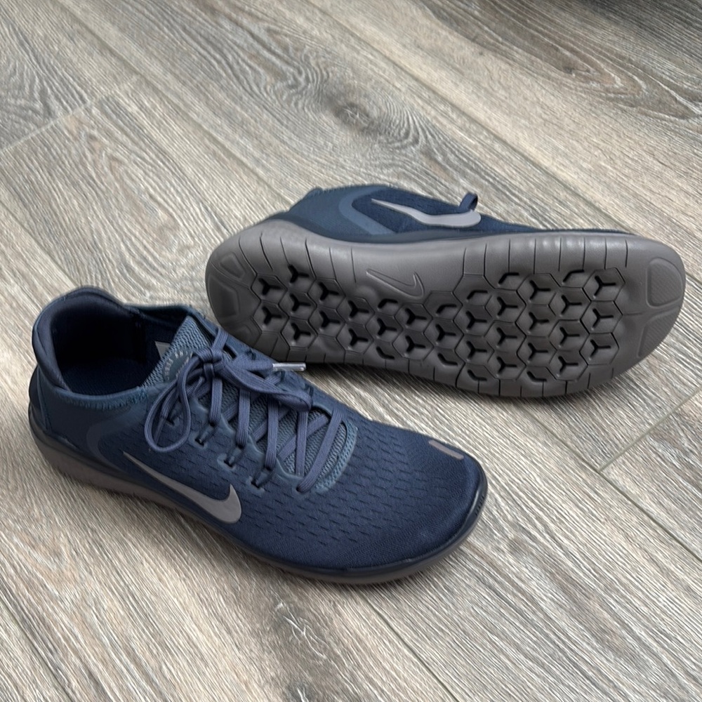 Nike Blue and Gray Athletic Shoes with Mesh Upper